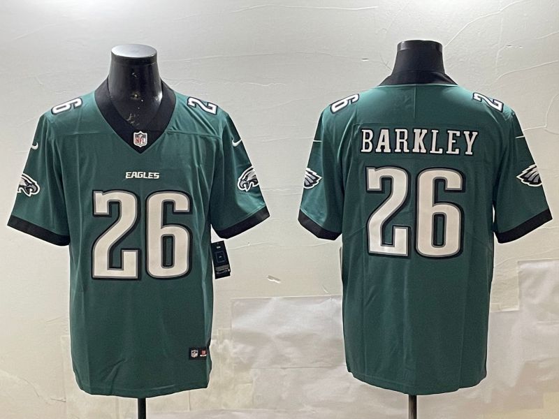 Men Philadelphia Eagles #26 Barkley Green Second generations 2025 Nike Vapor Limited NFL Jersey style 2094
